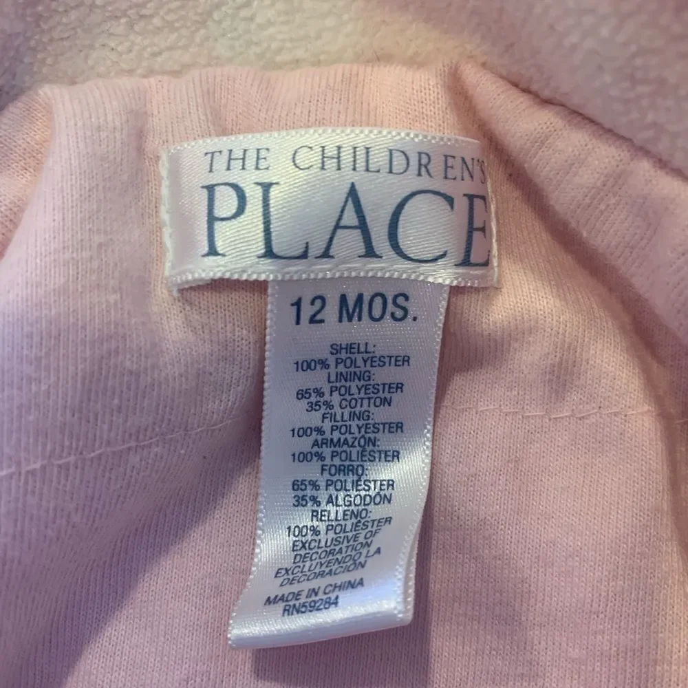 The Children’s Place Girls 12M Pink Plaid Coat